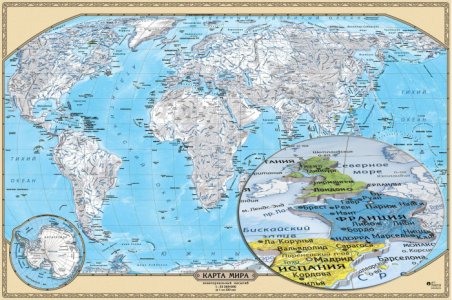 Карта-пазл Большой пазл мира по странам Геоцентр