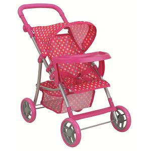 Коляска со столиком для кукол Buggy Boom, розовый в горошек Melobo. Цвет: розовый