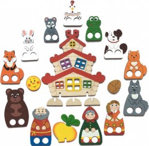 Деревянная игрушка  Пальчиковый набор Сказки (16 элементов) Крона