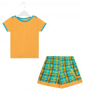 Комплект футболка/шорты , цвет: бирюзовый/желтый Трифена