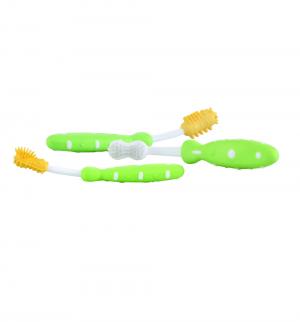 Набор зубных щеток , цвет: зеленый Nuby