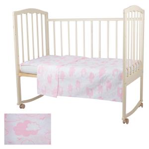 Комплект постельного белья  Облака, цвет: розовый 2 предмета Baby Nice