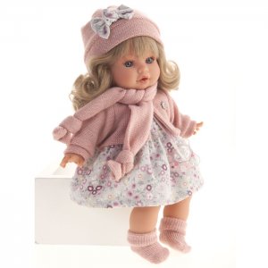 Кукла озвученная Марисела в розовом  мягконабивная 30 см Munecas Antonio Juan