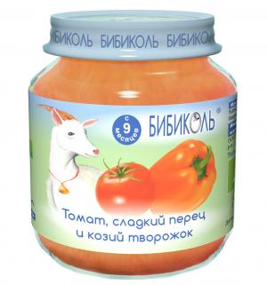 Пюре  в баночке томат/сладкий перец и козий творожок с 8 месяцев, 125 г, 1 шт Бибиколь