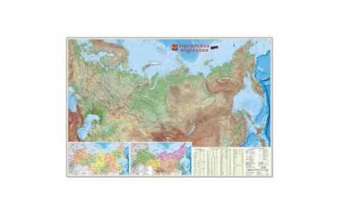 Карта настенная Россия Физическая 157х107 см Геодом