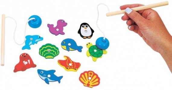 Деревянная игрушка  Игра-рыбалка Ловим морских животных Mapacha