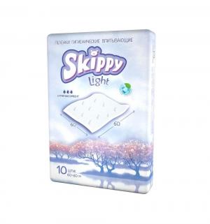 Пеленки  гигиенические для детей Light 60х60 см, 10 шт, цвет: белый Skippy