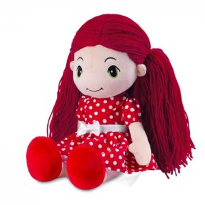 Кукла Стильняшка в красном платье горошек 40 см Maxitoys