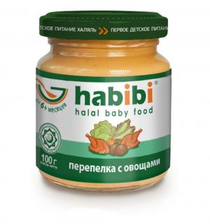 Пюре  в баночке перепелка с овощами 6 месяцев, 100 г Habibi