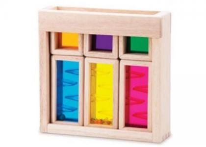 Деревянная игрушка  Радужные блоки со звуком Дождь Wonderworld