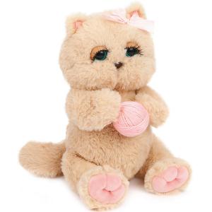 Мягкая игрушка  Киска Персик с клубком, бежево-розовая Angel Collection. Цвет: бежевый/розовый