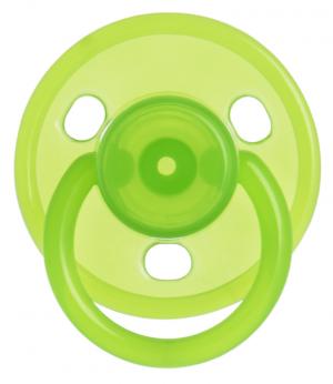Пустышка  Классическая с кольцом силикон, 6 мес, цвет: голубой/зеленый Курносики