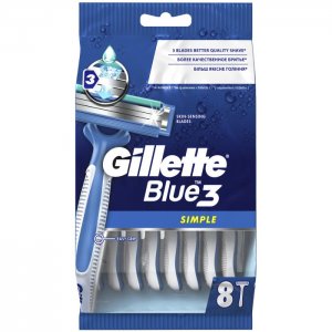 Одноразовая бритва Blue3 Simple с 3 лезвиями 8 шт. Gillette