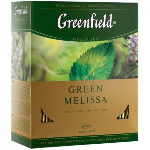 Чай зеленый с мелиссой Green Melissa 100 пак. Greenfield