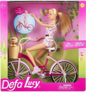 Кукла  на велосипеде с аксессуарами 28 см Defa