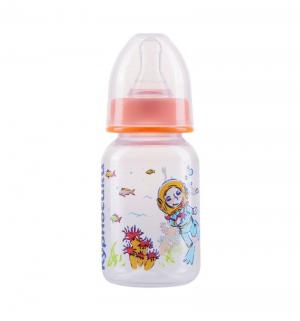 Бутылочка  для кормления полипропилен с рождения, 120 мл, цвет: оранжевый Курносики