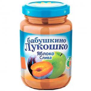 Пюре  яблоко-слива с 5 месяцев, 200 г Бабушкино лукошко