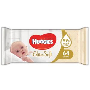 Салфетки  «Elite Soft» влажные детские, 64 шт Huggies