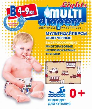 Многоразовые подгузники-трусики  Lights B (4-9 кг) 1 шт. Multi-Diapers