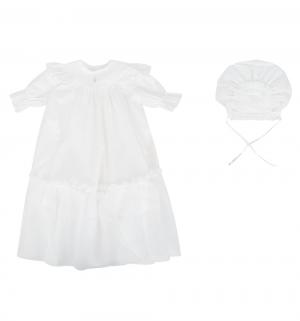 Комплект платье/чепчик , цвет: белый Ангел Мой