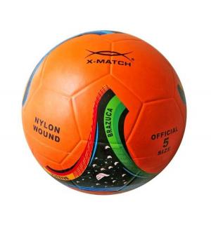 Футбольный мяч  Brazuca оранжевый размер 5 X-match