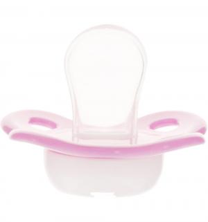 Соска-пустышка  Кнопочка симметричный сосок силикон, с рождения, цвет: розовый Lubby