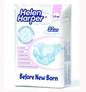 Подгузники  Before Newborn (1-3 кг) 32 шт. Helen Harper
