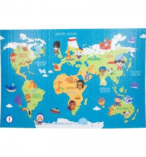 Коврик-пазл  Карта мира ( 6 дет.) 180 х 120 см Mambobaby