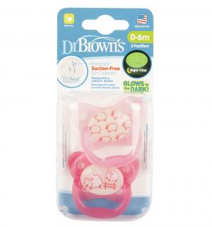 Набор пустышек Dr.Browns PreVent Классик Овечка силикон, с рождения, цвет: розовый Dr.Brown's