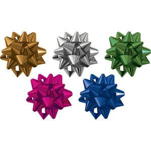 Набор из 5-и металлизированых бантов-цветков (малых) для праздничной упаковки. Regalissimi