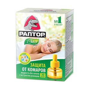 Жидкость от комаров  BIO с экстрактом ромашки, 30 ночей Раптор