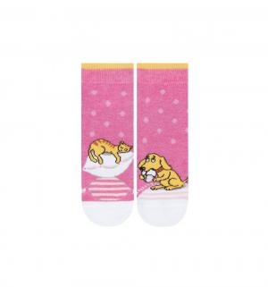 Носки  Кошка и собака, цвет: розовый Conte Kids