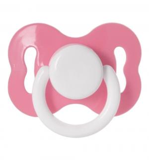 Пустышка  Ортодонтическая латекс, с рождения, цвет: розовый Курносики