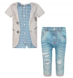 Комплект футболка/брюки  Fashion Jeans, цвет: синий/фиолетовый Папитто