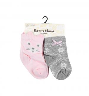 Комплект носки 2 шт., цвет: розовый/серый Bossa Nova
