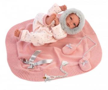 Кукла младенец в розовом c одеяльцем 35 см Llorens