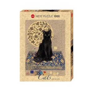 Пазлы  Черный кот, 1000 деталей, с фольгой HEYE
