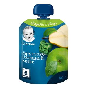 Пюре  фруктово-овощной микс, с 6 месяцев, 90 г Gerber