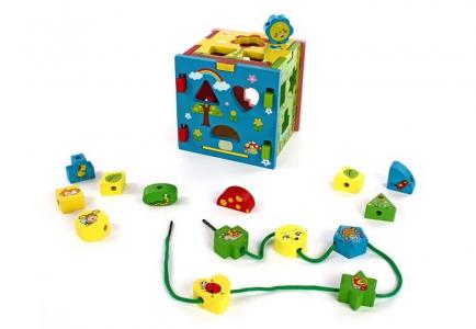 Деревянная игрушка  Кубик Радужный 3 в 1 Mapacha