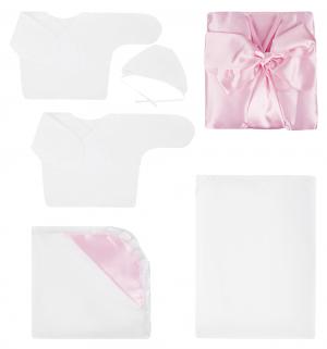 Комплект на выписку Атласный , цвет: розовый 9 предметов Зайка Моя