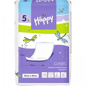 Пеленки  Baby Happy детские Classic 60х90 см, 5 шт Bella