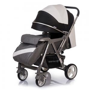 Прогулочная коляска  Sense eco, цвет: белый/черный BabyHit
