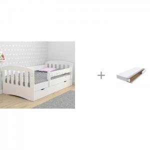 Подростковая кровать  с бортиком Классика 80х160 см и Матрас Askona Baby Flex Play 160х80 Столики Детям