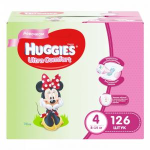 Подгузники Ultra Comfort Disney Box для девочек 4 (8-14 кг) 126 шт. Huggies