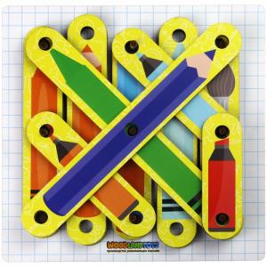 Деревянная игрушка  Игра развивающая Геоборд Алфавит Школа Woodlandtoys
