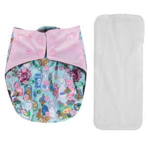 Подгузник  Premium Fashion + 1 вкладыш Розовый/Бирюзовый/ Зайки (3-16 кг) шт. Bamboola