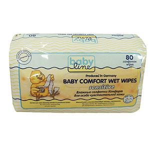 Влажные салфетки  комфорт Sensitive, 80 шт Baby Line