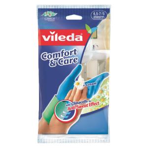 Перчатки  для чувствительной кожи рук с кремом Comfort & Care, S Vileda