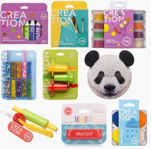 Набор Art home party Panda: маска, маркеры, мелки, пластилин, фартук, аксессуары Happy Baby