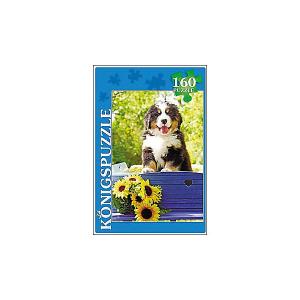 Пазл  Щенок с цветами 160 элементов Konigspuzzle